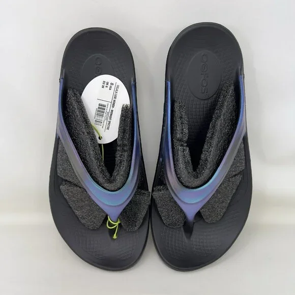 Oofos Oolala Comfort Recovery Slide Sandals Black Iridescent Women's Size 8 - Picture 5 of 8